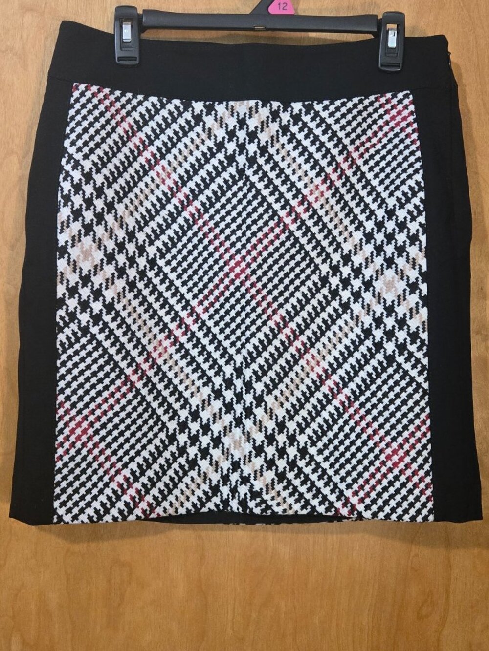 White House Black Market Plaid Mini Skirt Multicolor Wool Blend 8 Preppy Office